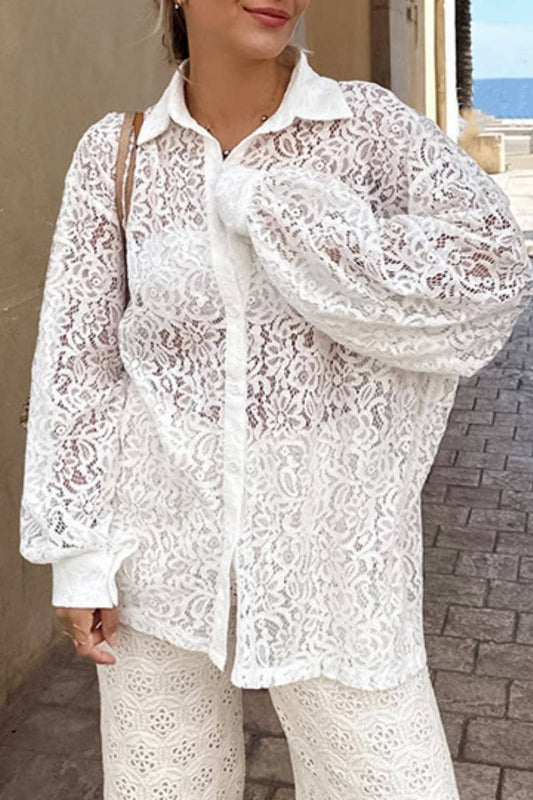 CWTDSL0080_LACE CUT-OUT SEE-THROUGH LONG SLEEVE SHIRT TOP