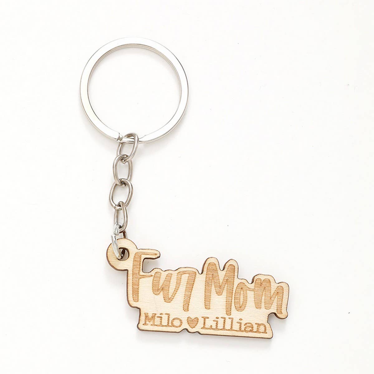 LASER ENGRAVED WOODEN KEYCHAIN