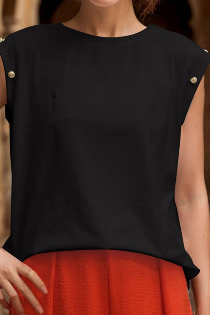 CWTTS1290_SUMMER FASHION SLEEVELESS STRIPED T-SHIRT