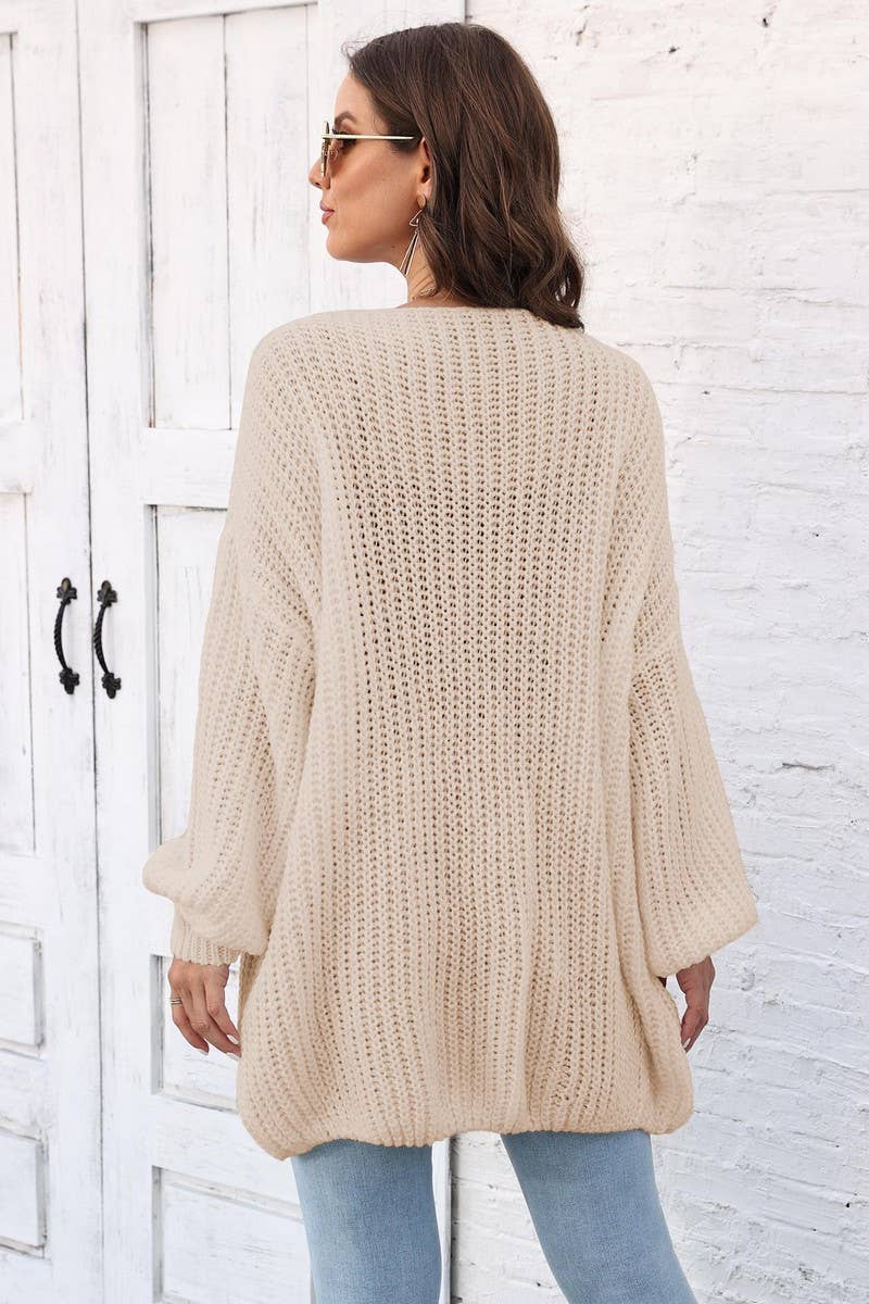 CWOSWL07390_WOMEN OVERSIZED CHUNKY KNIT CARDIGAN SWEATER