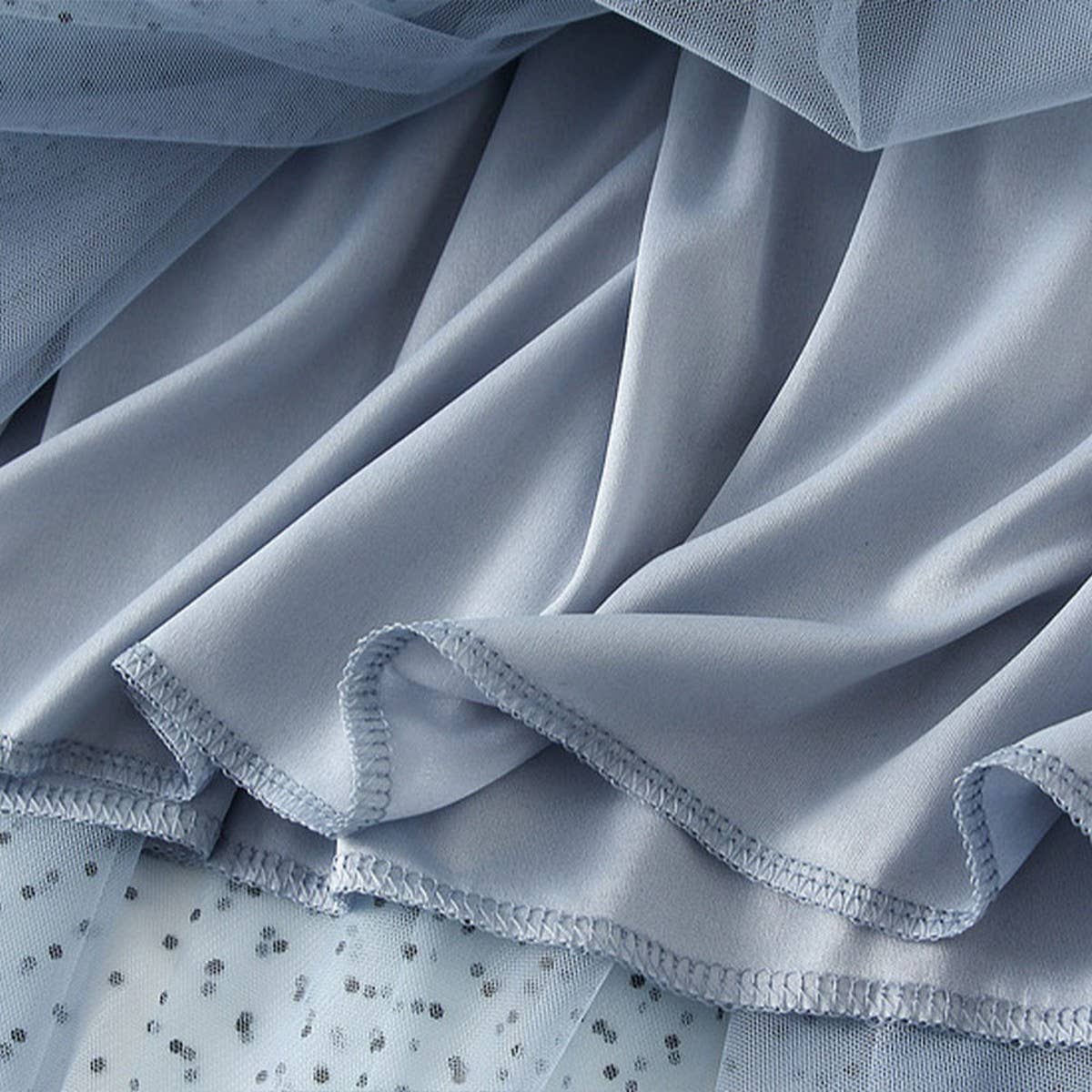HEAVY MESH SKIRT POLKA DOT A-LINE CAKE LONG SKIRT