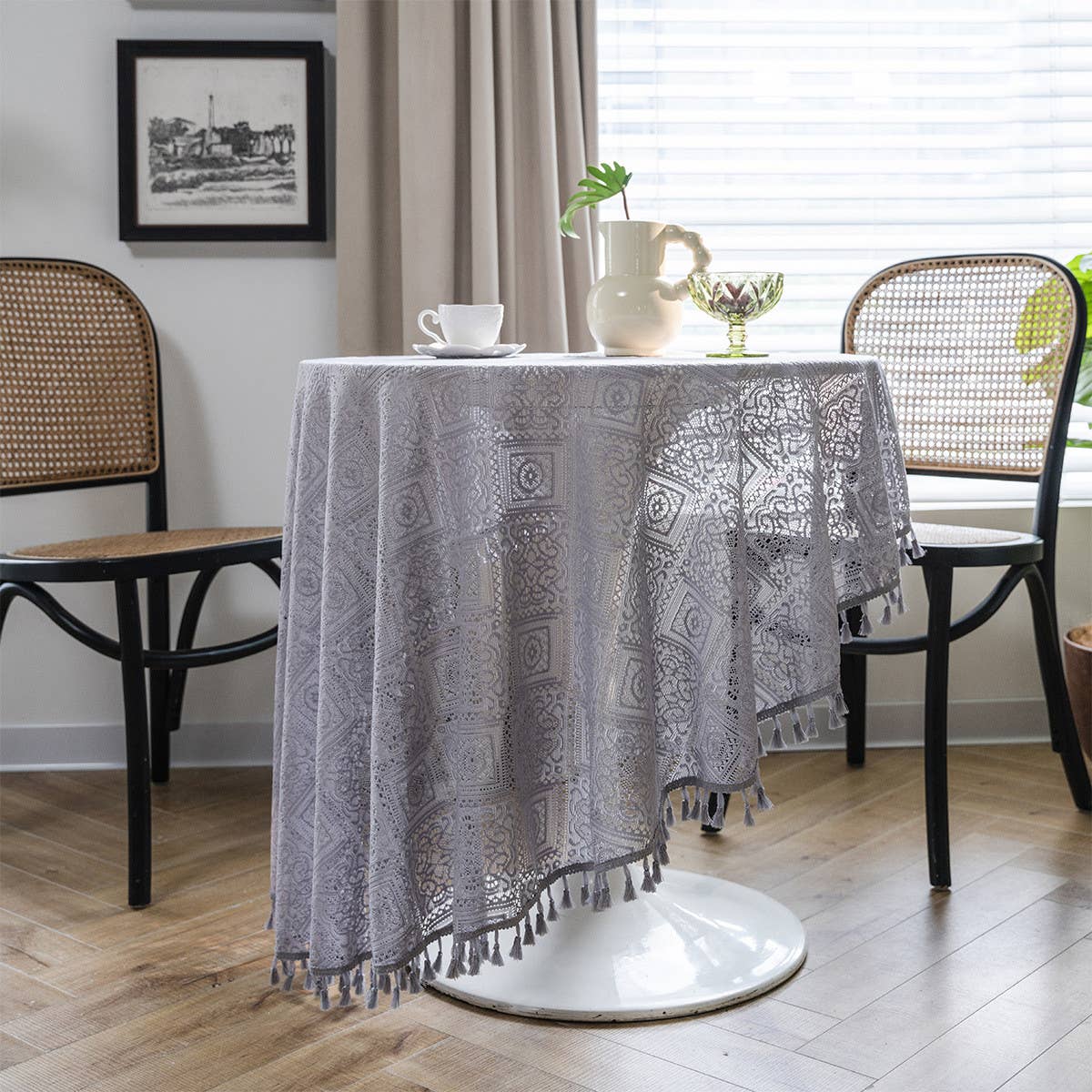 FOREST STYLE PASTORAL CROCHET COVER DINING TABLE