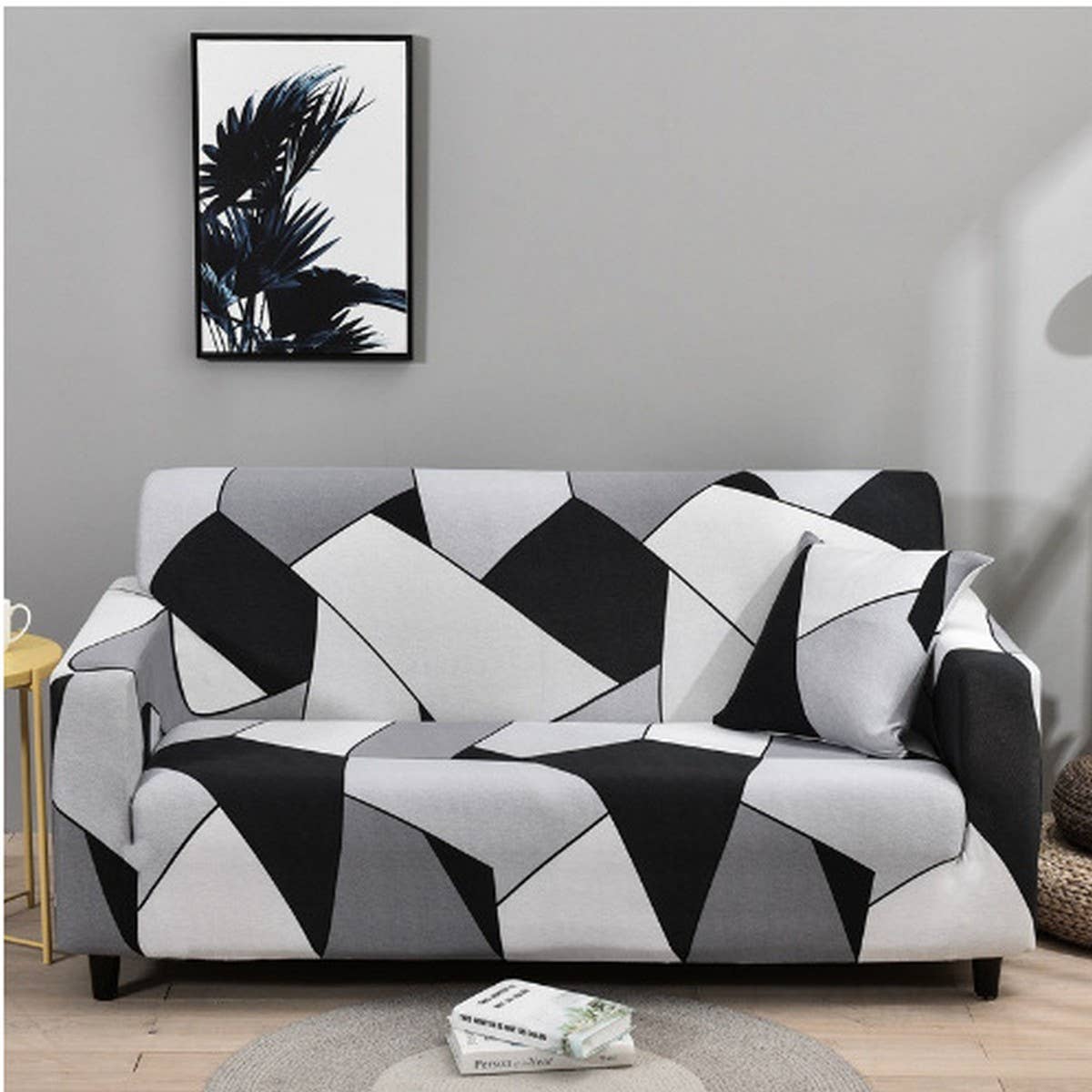 Stretch Sofa Cover, Solid Print, All-in-One Fit_CWMM8309