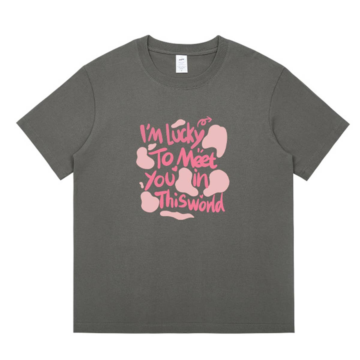 CWTTS0925_ROUND NECK LOOSE MONOGRAM PRINT SHORT SLEEVE