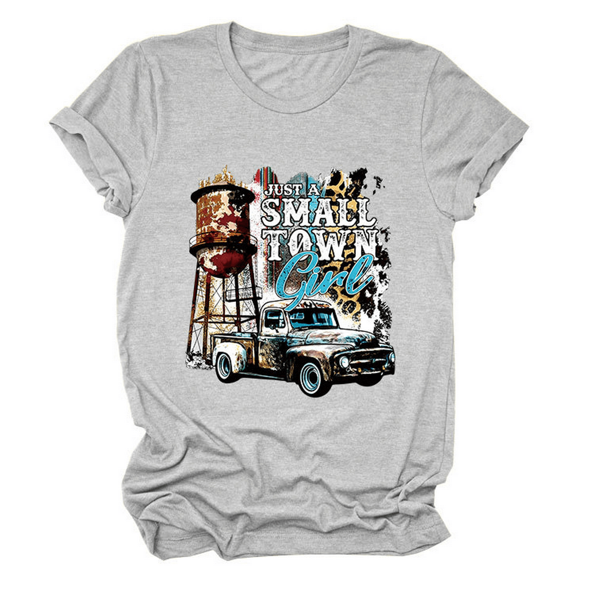 Just a Small Town Girl Print T-Shirt – Loose Fit_CWTTS1525