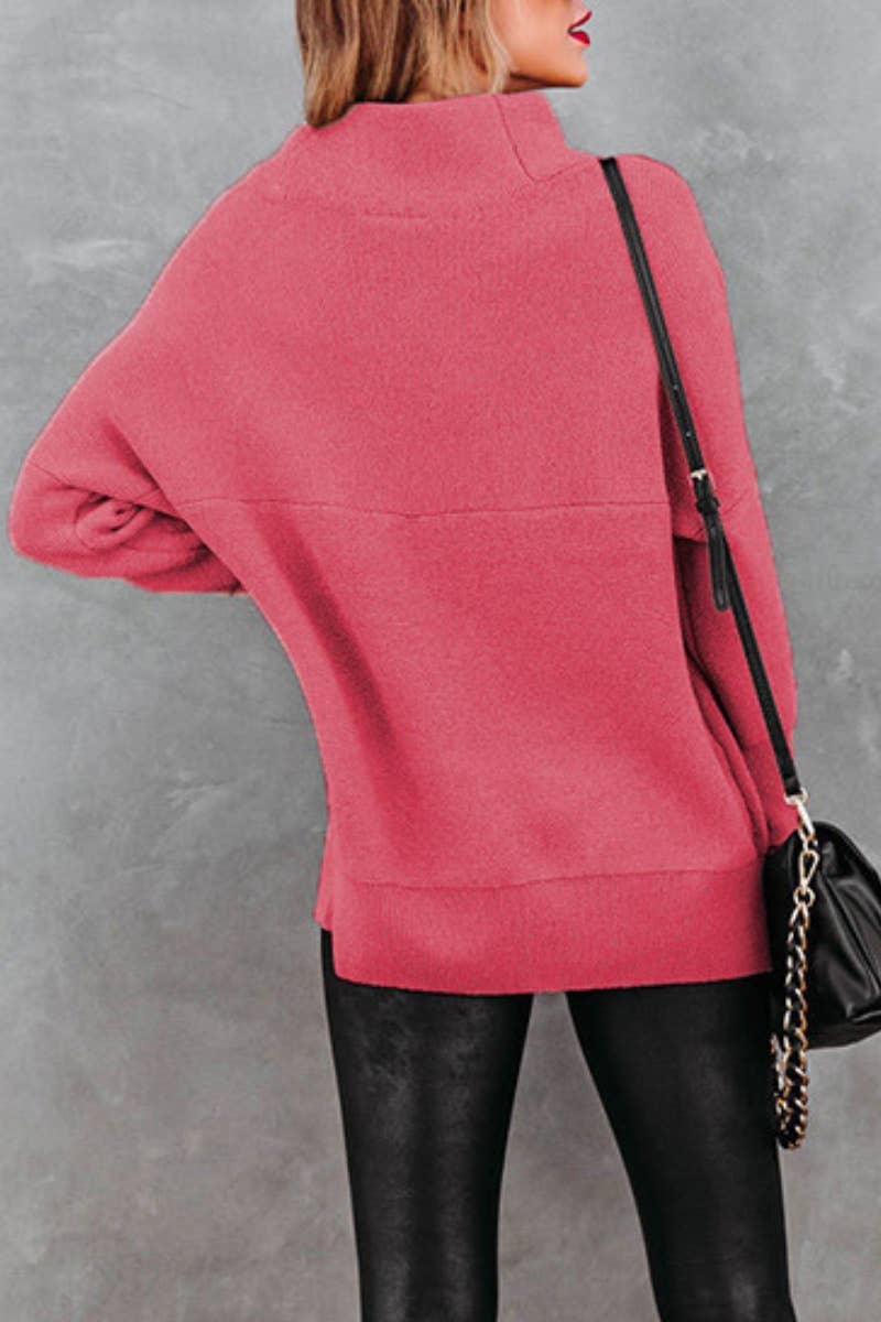 CWOSWL5846_STYLISH TURTLENECK LONG-SLEEVED SWEATER