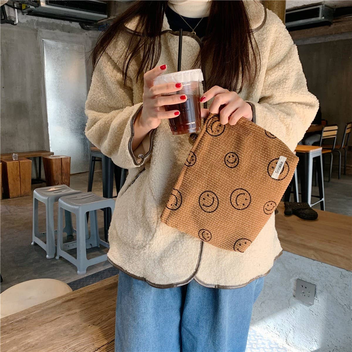 CWAB5805_SIMPLE RETRO COSMETIC BAG/CLUTCH/PENCIL BAG