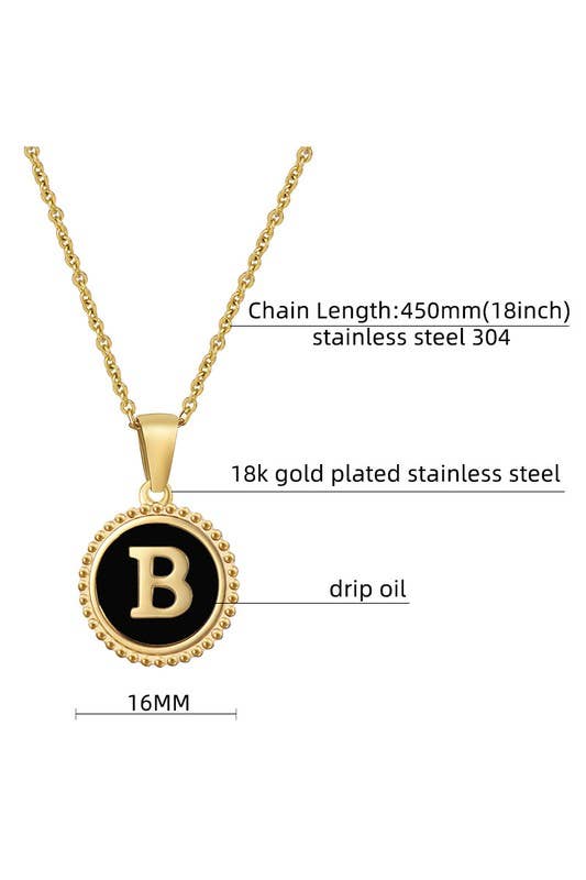 SIMPLE ROUND ALPHABET INITIALS PENDANT NECKLACE_CWAJE215