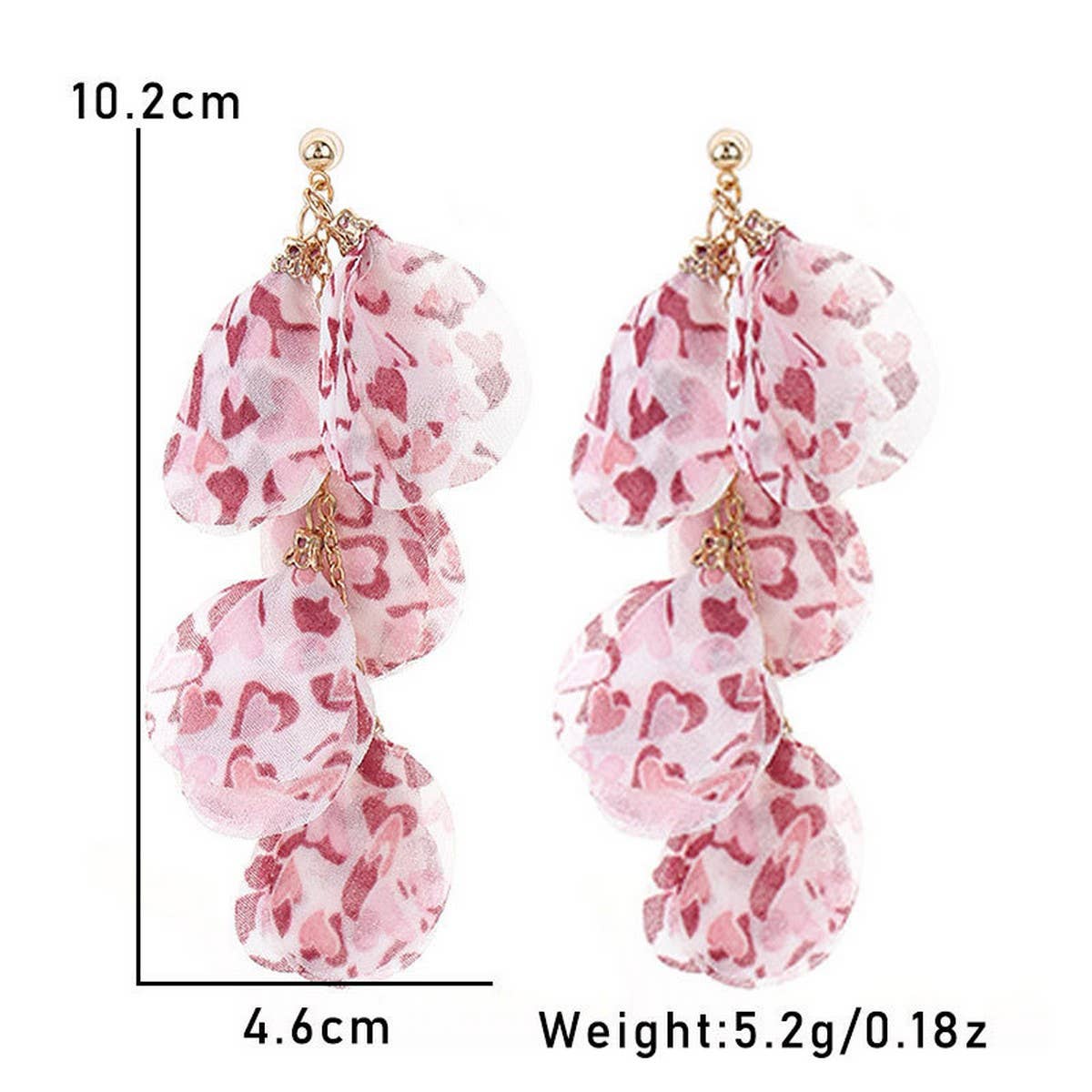 Handmade Heart Print Tassel Earrings ? Long & Chic