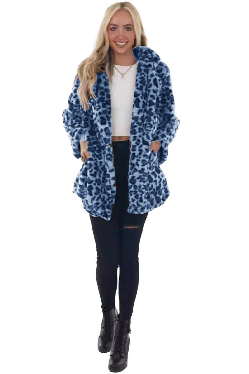 CWOCO00205_CASUAL LOOSE LEOPARD FAUX FUR COAT