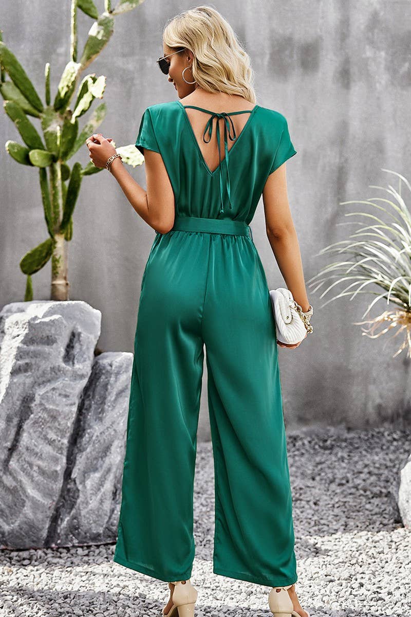 CWSJS1350_SUMMER TEMPERAMENT COMMUTING WIDE-LEG JUMPSUIT