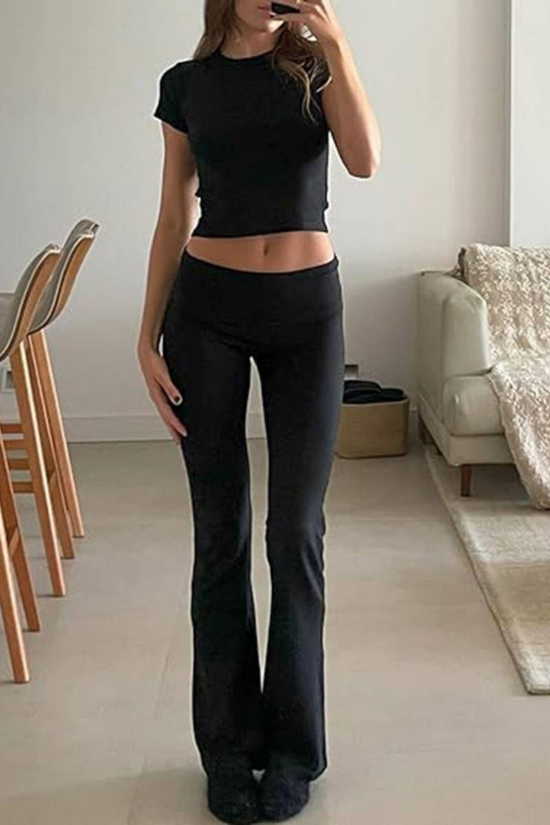 CWSTB0449_Round Neck Short Sleeve and Pants set