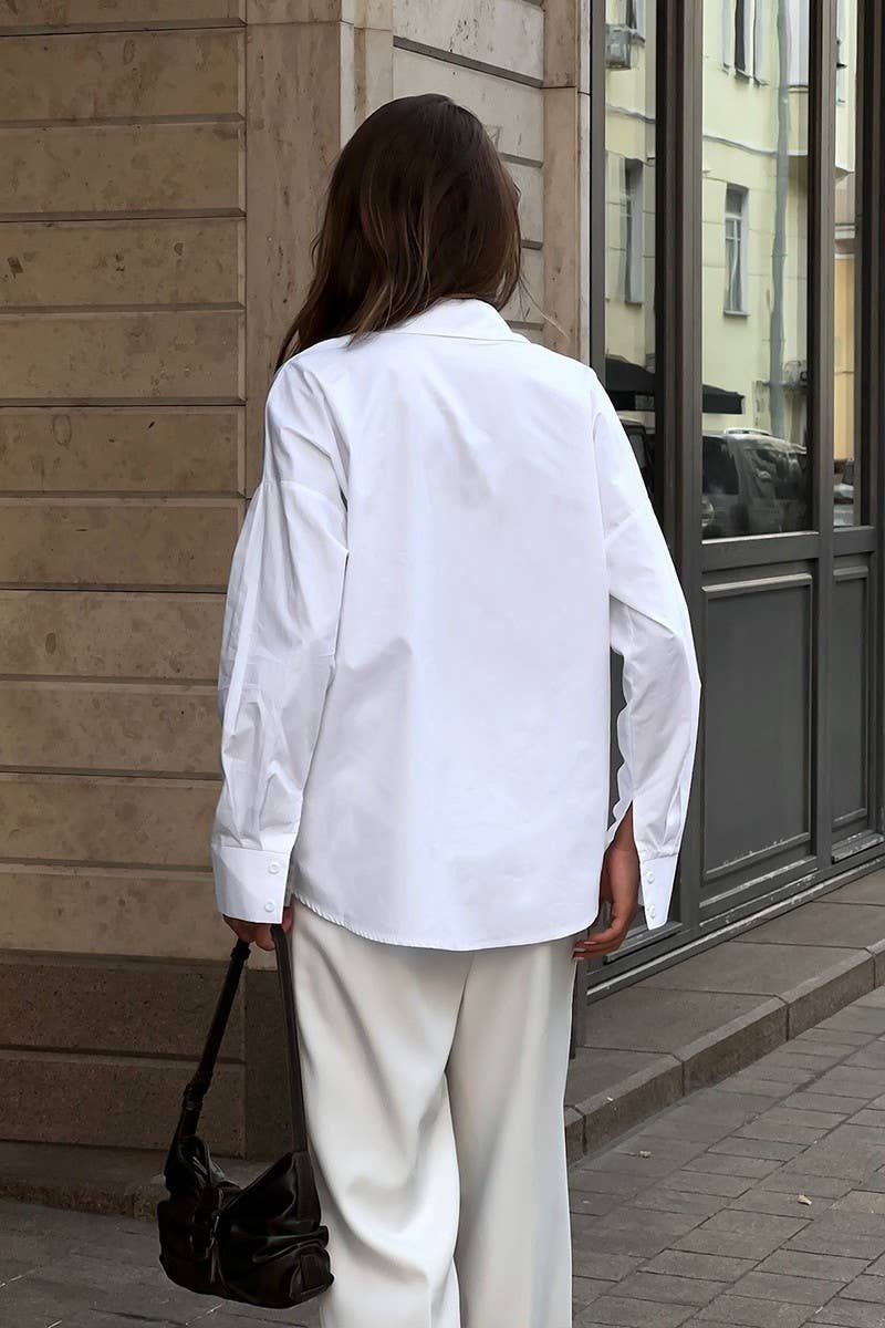 CWTBLL3815_COTTON WHITE COLLAR LONG SLEEVE SHIRT