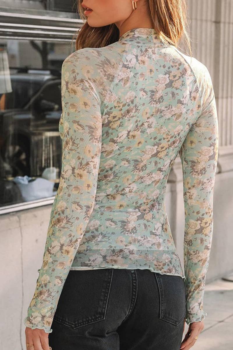 CWTTL2004_WOMEN'S HALF TURTLENECK LONG SLEEVE SEXY T-SHIRT