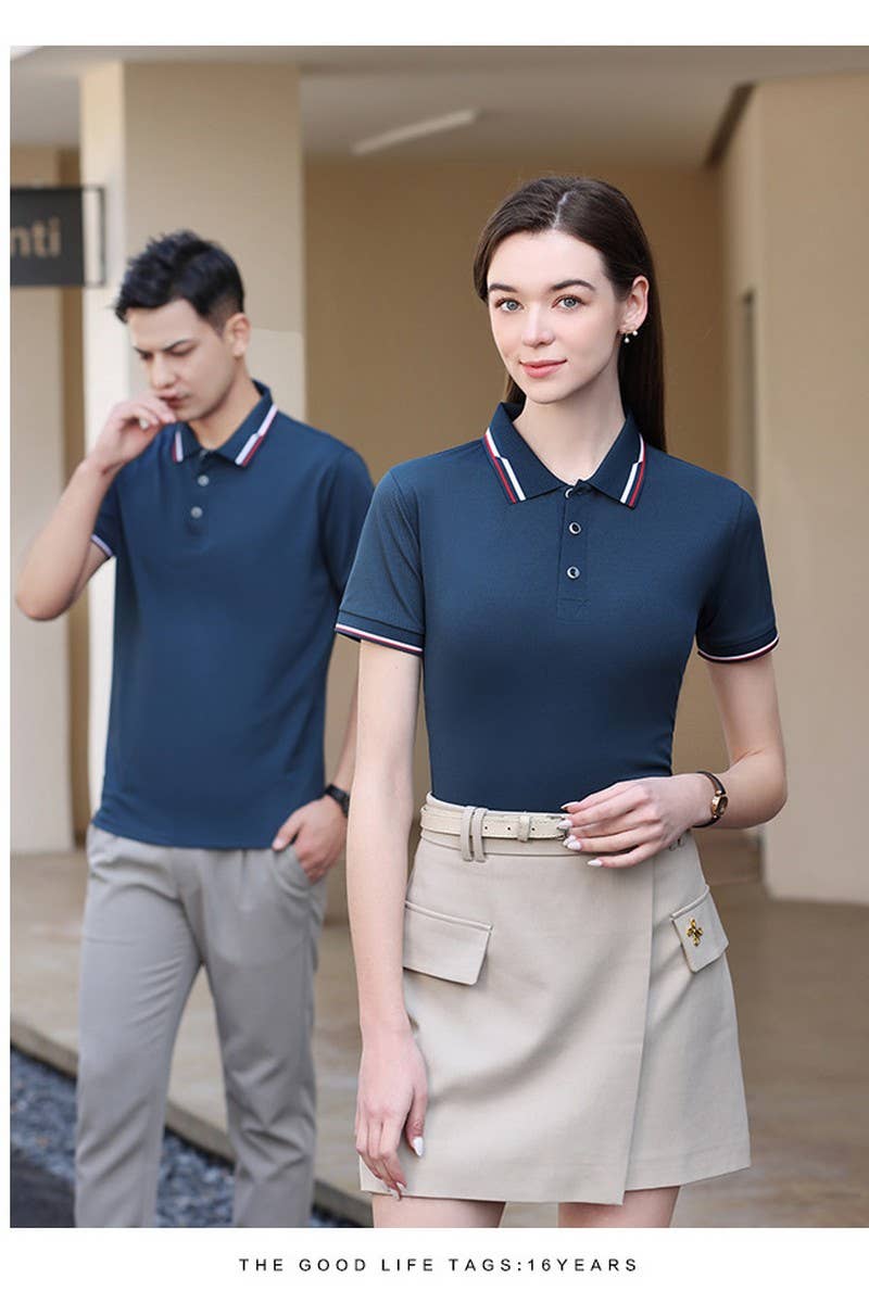 CWTBLS02418_SOLID COLOR COLLARED WORK POLO SHIRT