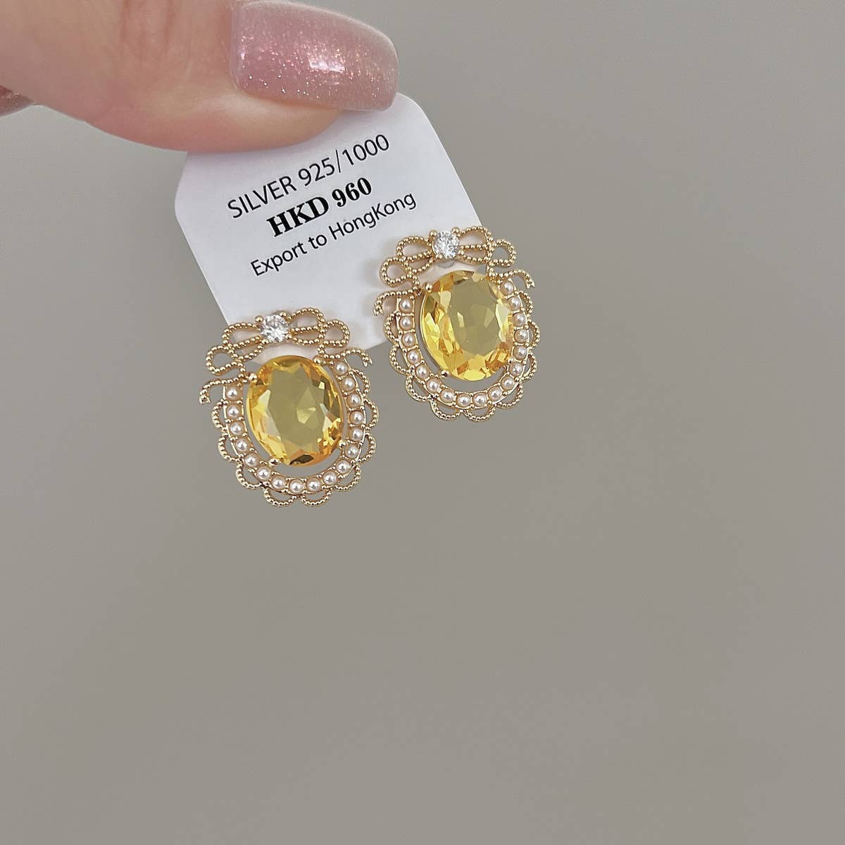 GORGEOUS LARGE CRYSTAL EARRINGS