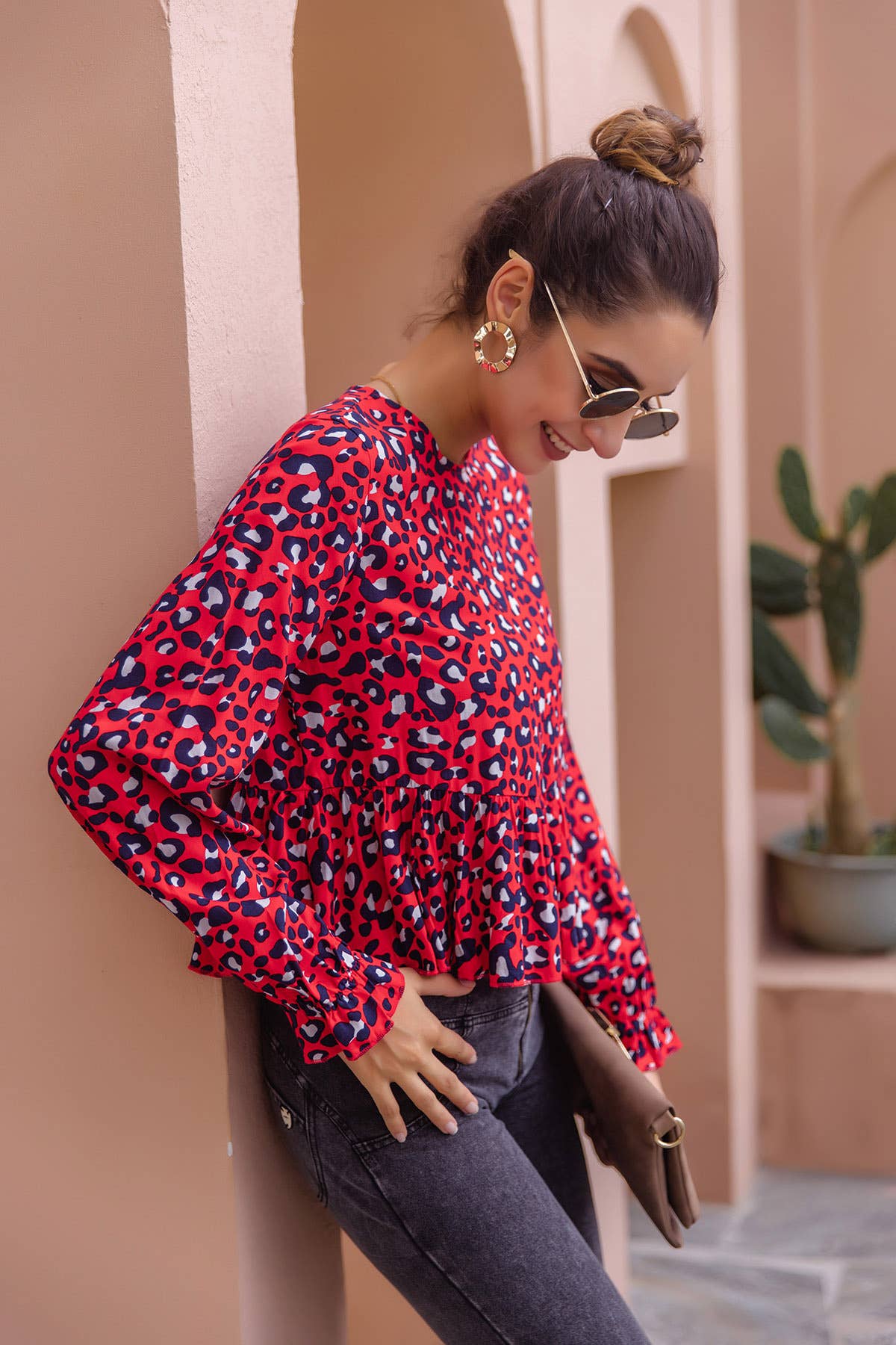 CASUAL CASUAL CREW-NECK PRINTED TOP