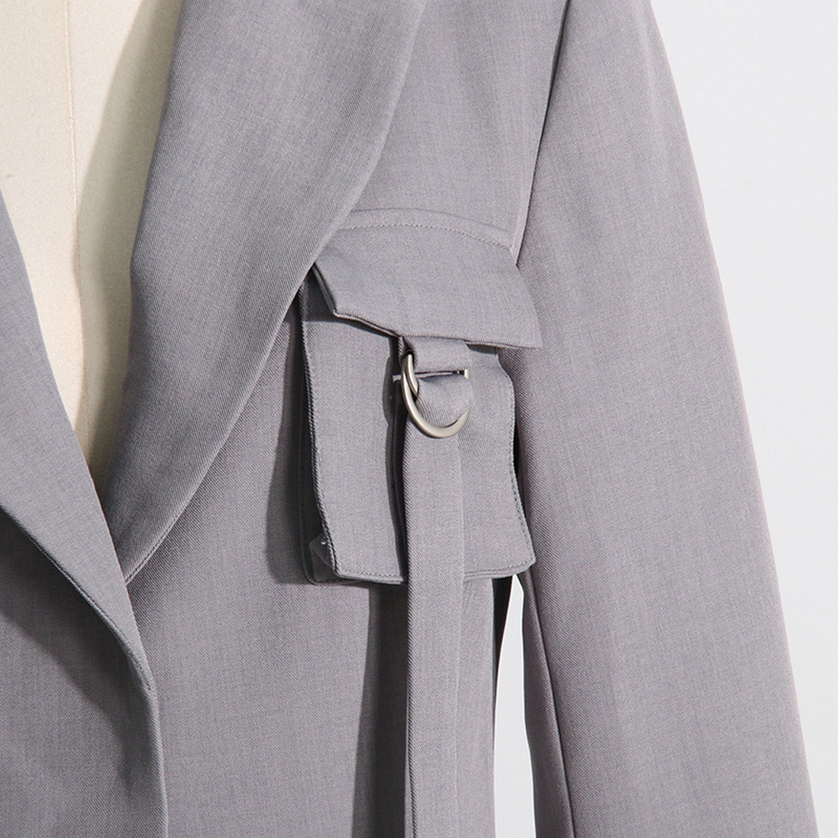 Long Sleeve Longline Blazer with Tassel & Pockets