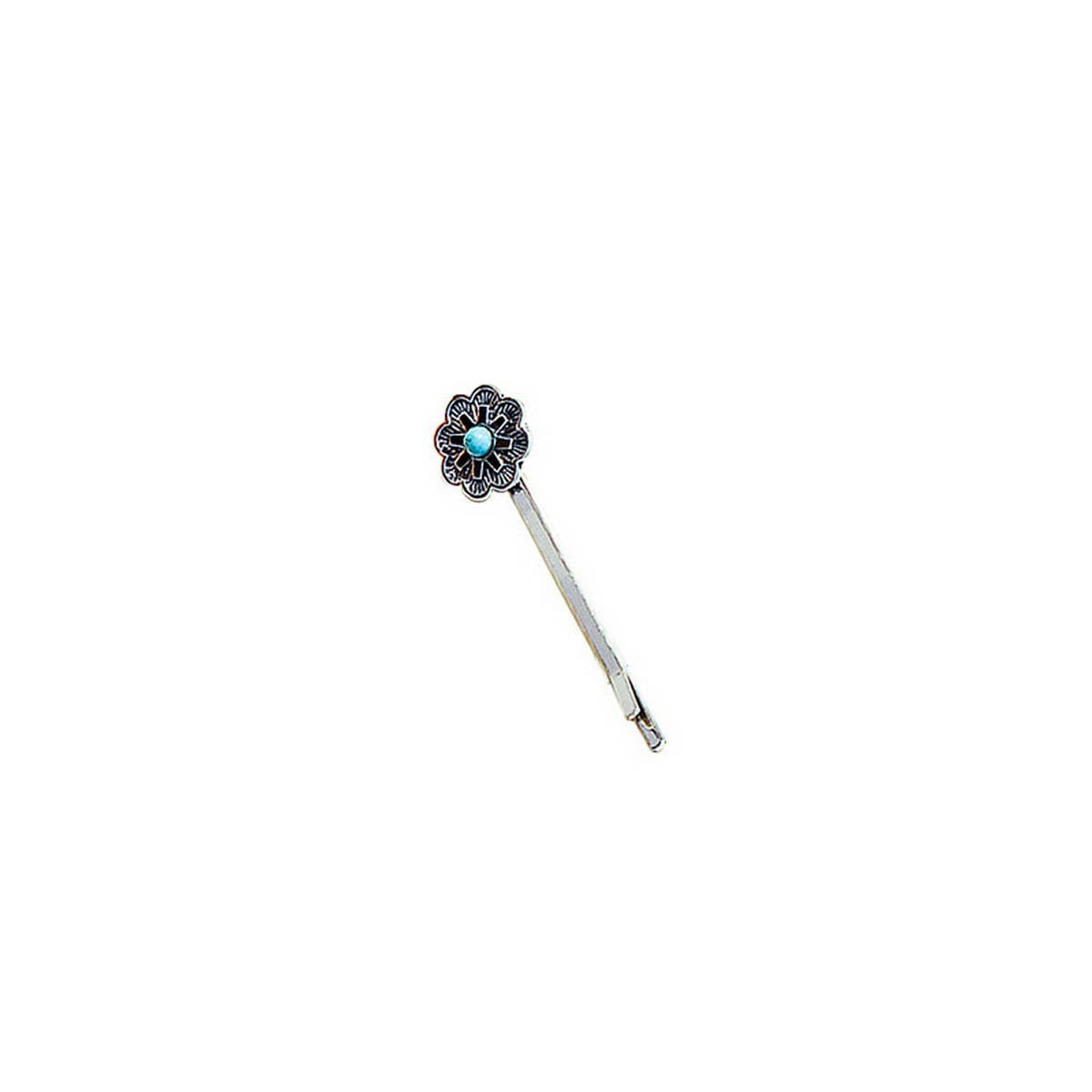 Turquoise Stone Hair Clip, Vintage Side Bang Pin