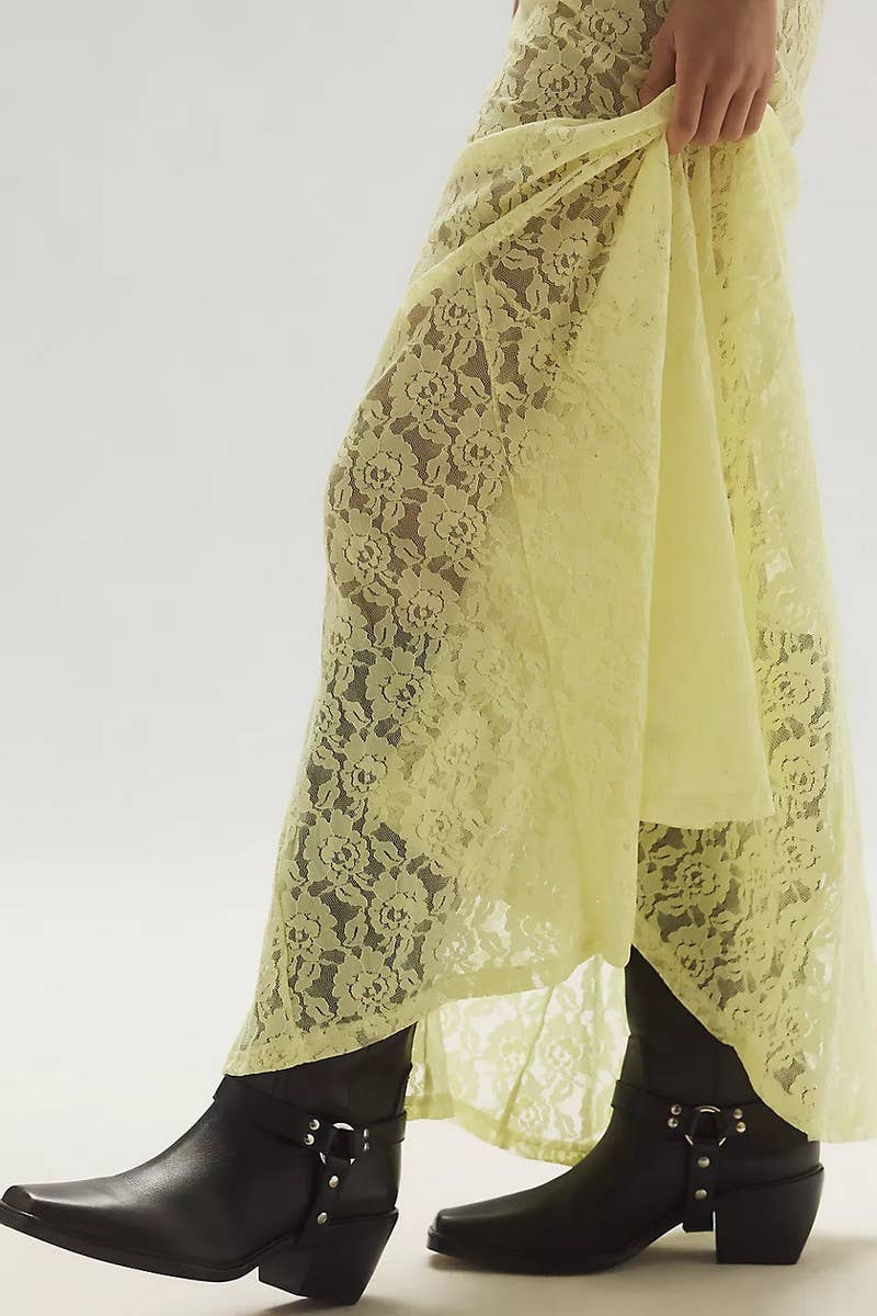 CWBLS0630_SHEER LACE JACQUARD HOLLOW-OUT MAXI SKIRT