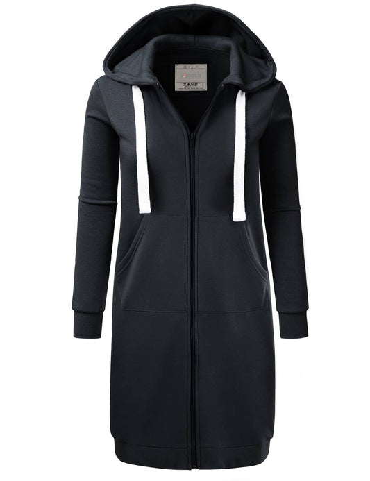 CWOHOL448_Lightweight Thin Zip-Up Hoodie Long Jacket