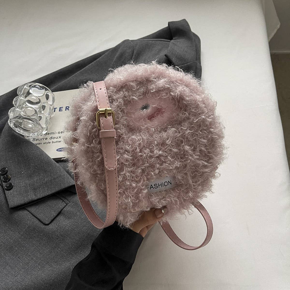 WINTER LAMB WOOL HANDBAG SHOULDER PLUSH BAG_CWAB3984