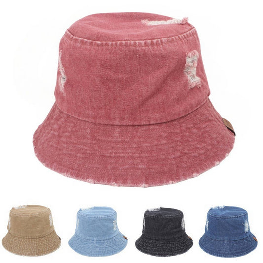 2024 NEW STYLE WASHED BUCKET HAT WITH HOLES_CWAH1125