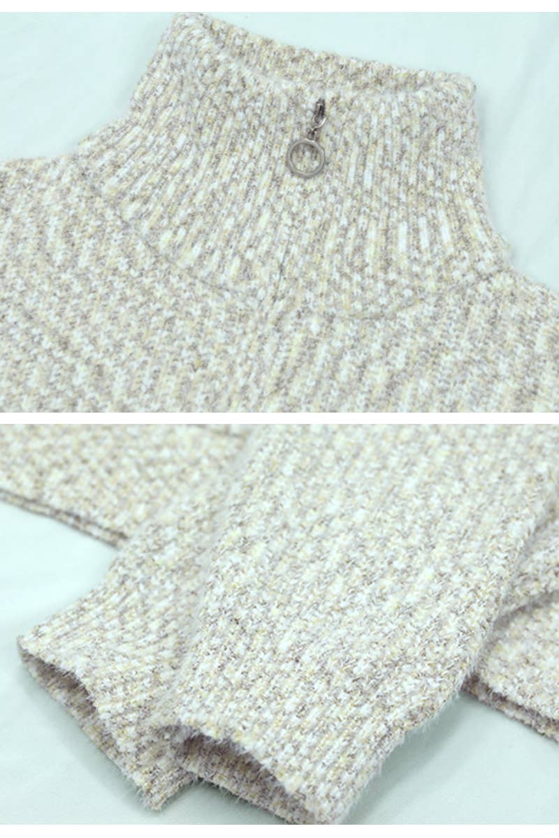 CWOJA497  Casual Zip-Up Long Sleeve Cardigan Sweater