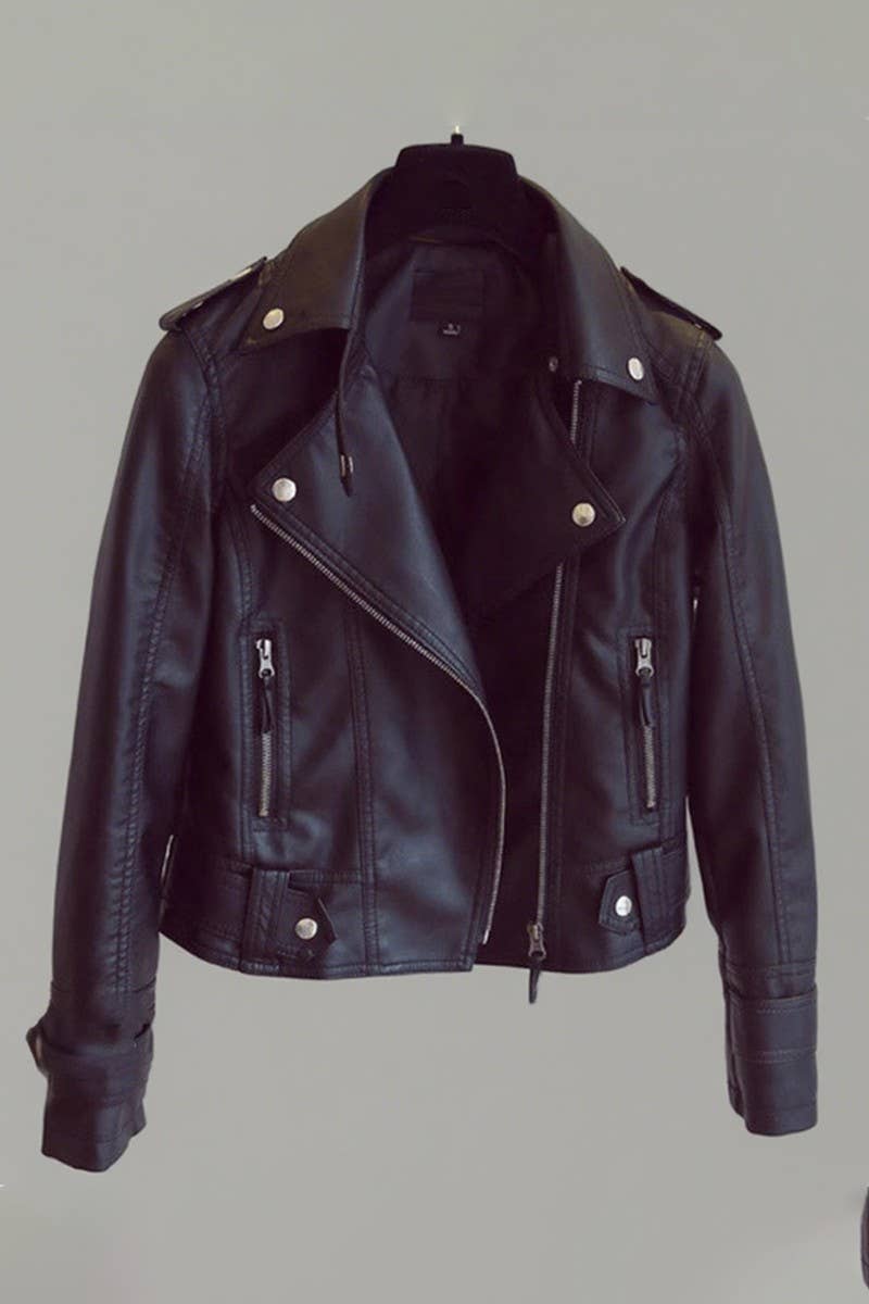 CWOSWL07123_FASHION SLIM FIT LAPEL LEATHER MOTORCYCLE JACKET