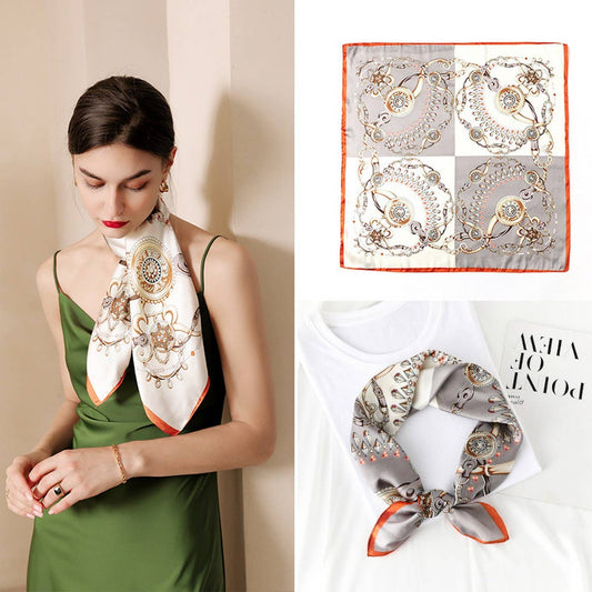 23" SILK FEELING SCARF SQUARE SATIN HEAD SCARF _CWASC0257