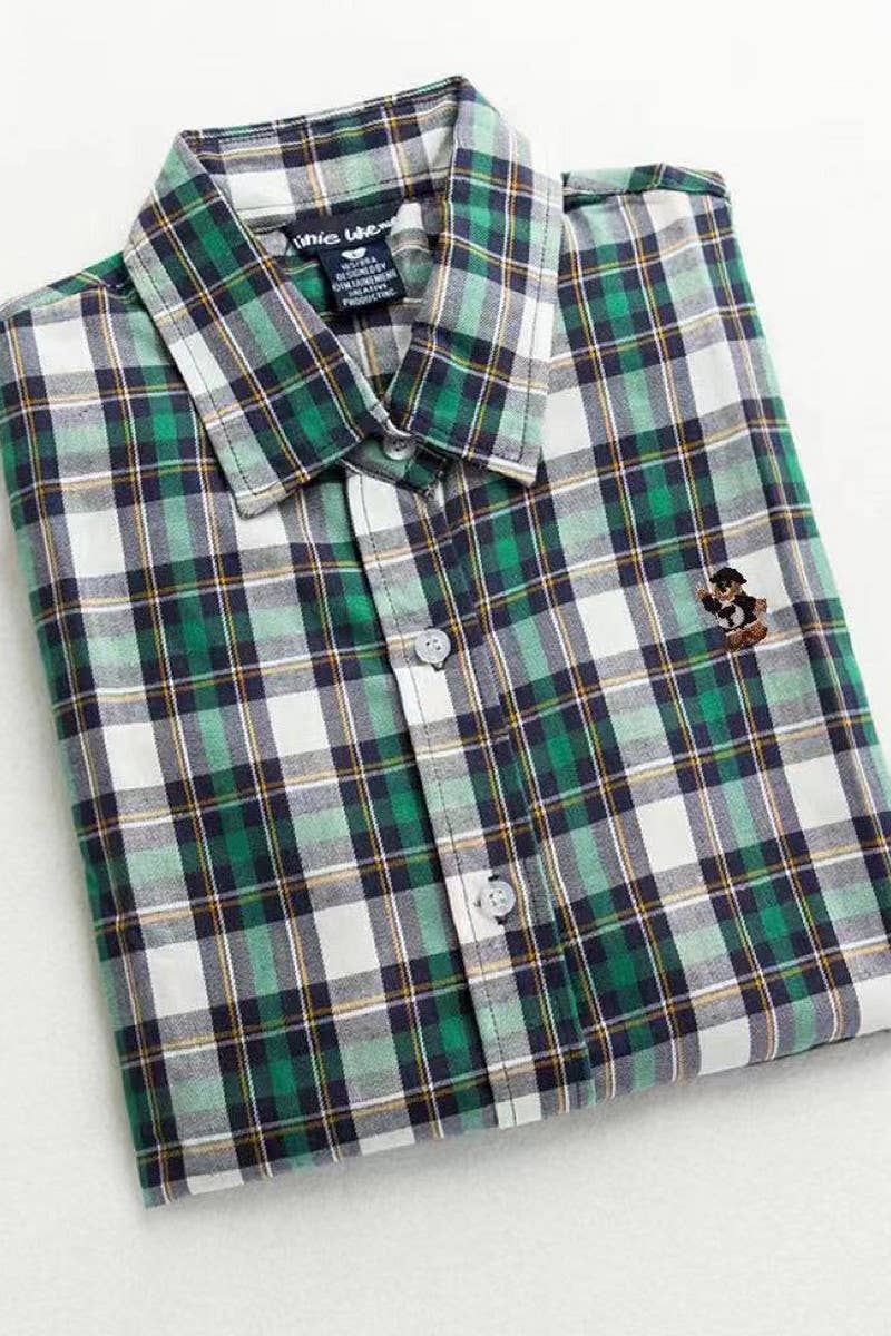 CWTSTL2245_LONG-SLEEVED COTTON THIN PLAID BOTTOMING SHIRT