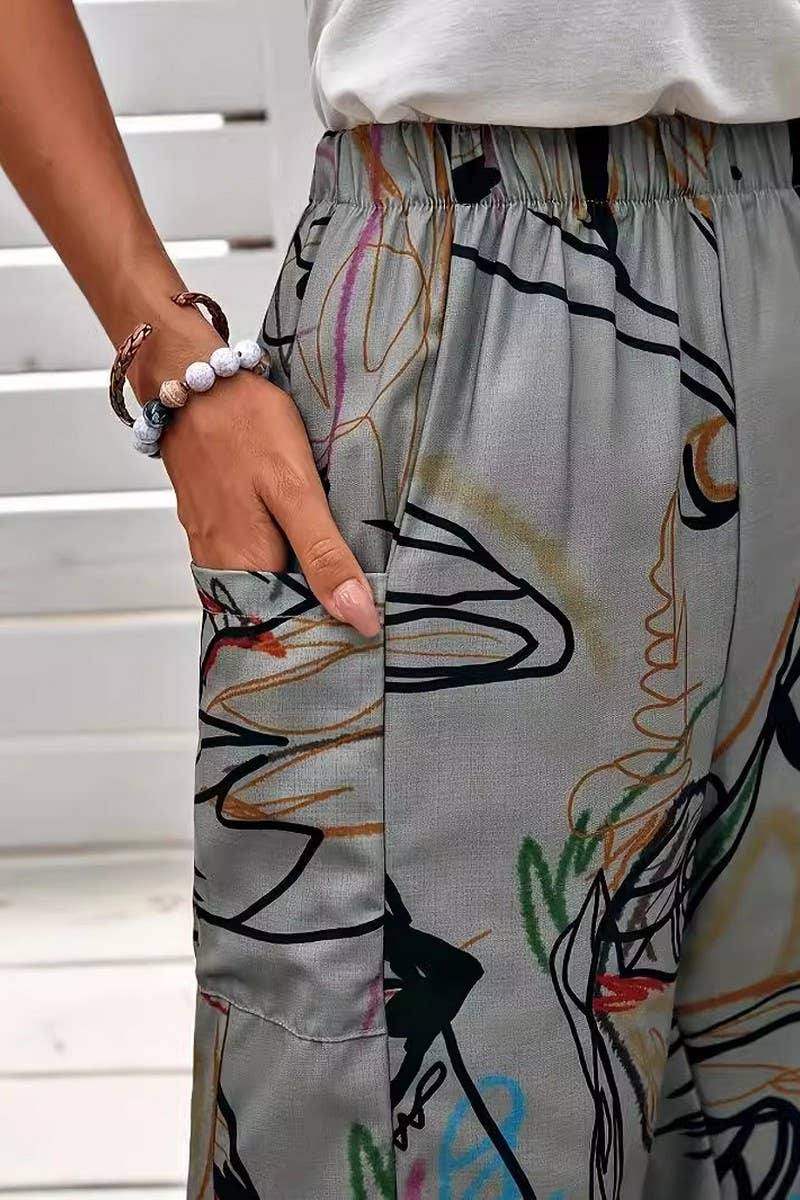 CWBLP2086_ELASTIC WAIST FLOWY FLARE WIDE LEG PANTS