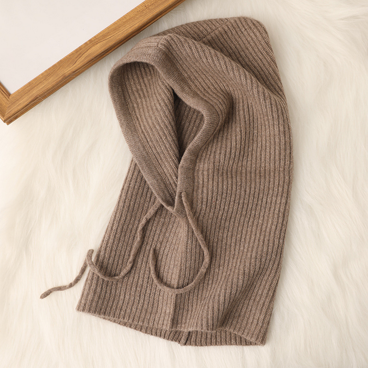 Cashmere Balaclava Hat ??Knit Hood Scarf for Her_CWAH3994