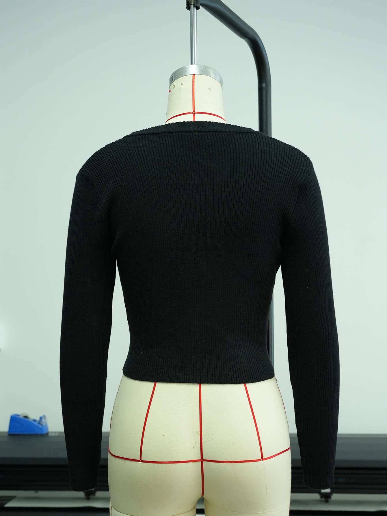 DOUBLE ZIPPER HEAD SHOULDER PAD KNIT CARDIGAN