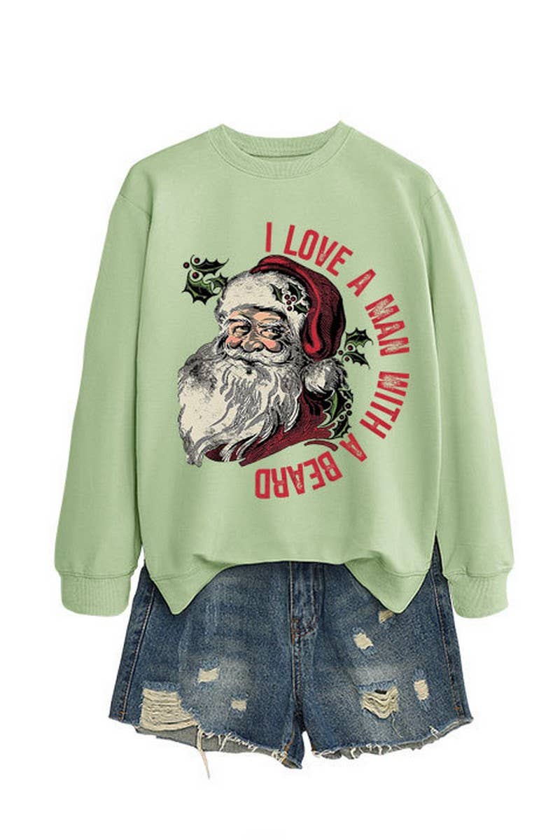 CWTBLL01329_SANTA LETTER PRINT CHRISTMAS PULLOVER SWEATSHIRT