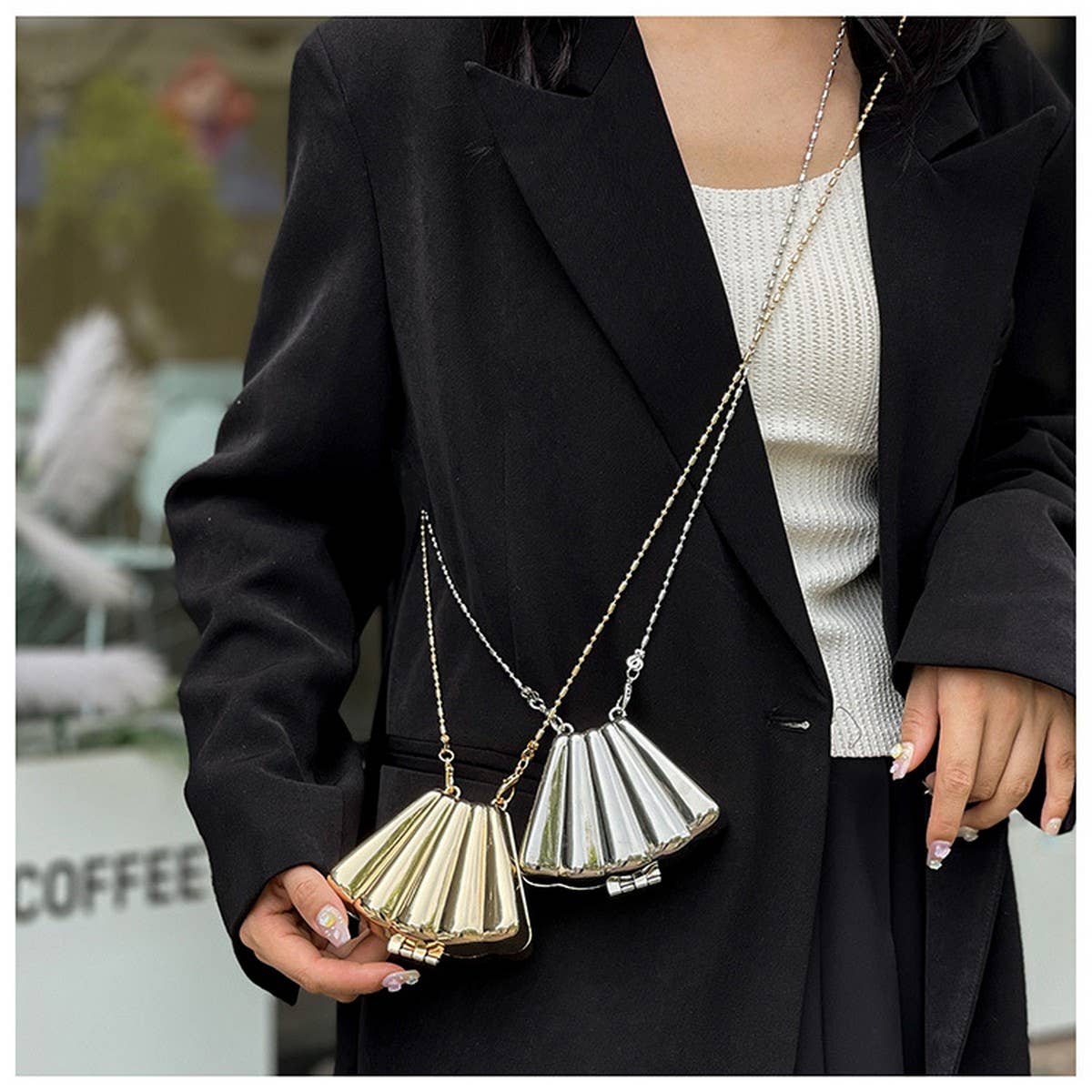 SHELL BAG CLUTCH SHOULDER CROSSBODY BAG_CWAB3261