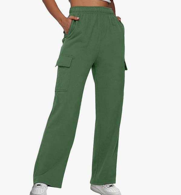 Design sense pockets straight-leg wide-leg pants