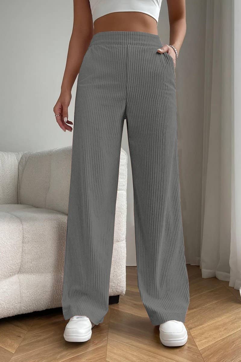 CWBLP1814_HIGH WAIST LOOSE DRAPE CASUAL STRAIGHT PANTS