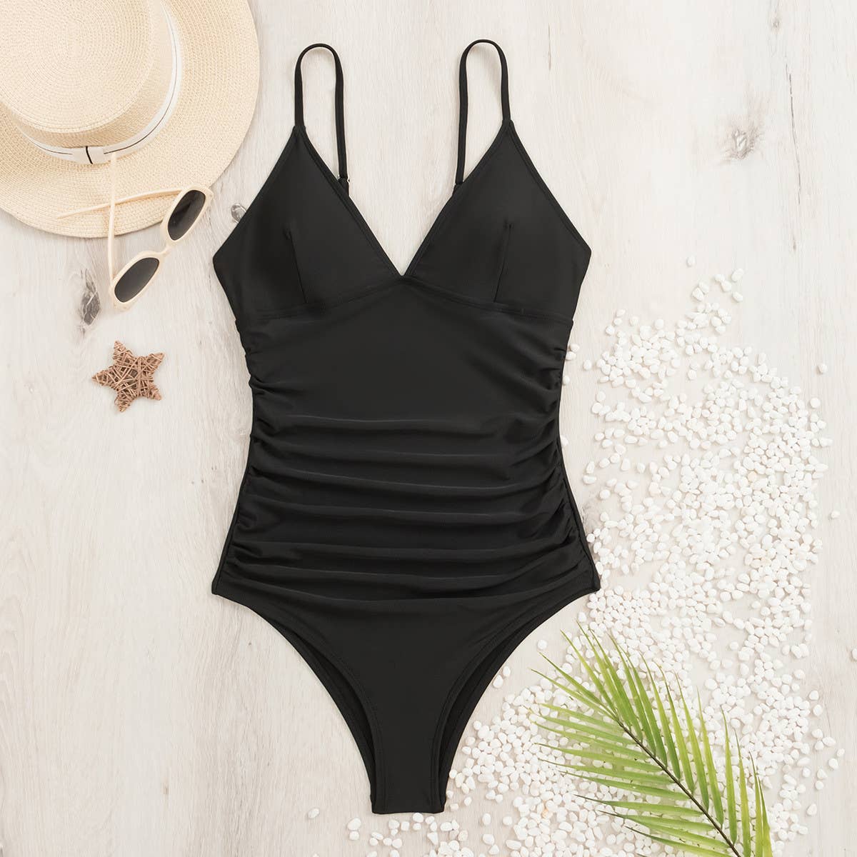 SOLID COLOR SUSPENDER ONE-PIECE SWIMSUIT_CWMW0299