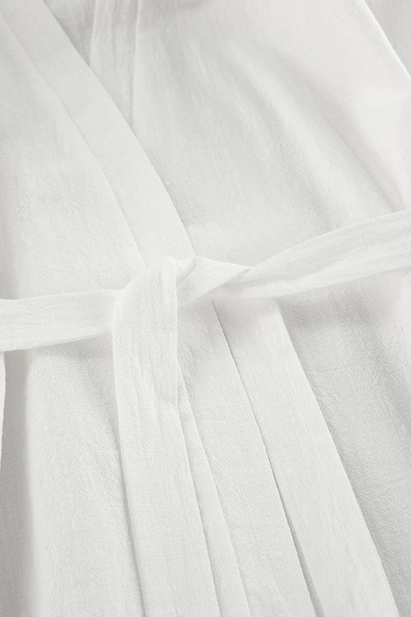 CWSPJ0330_DOUBLE CREPE CARDIGAN LACE-UP LOUNGEWEAR SET