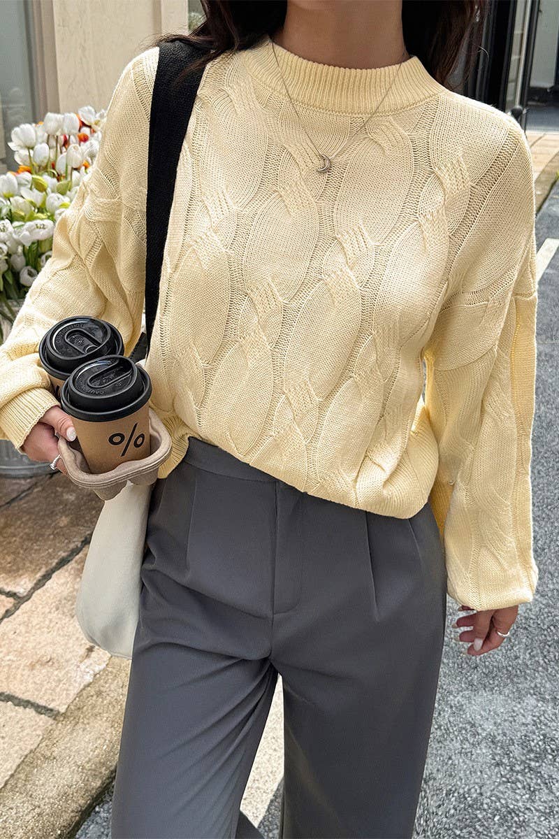 CWOSWL07488_CASUAL SOLID PULLOVER LONG SLEEVE SWEATER