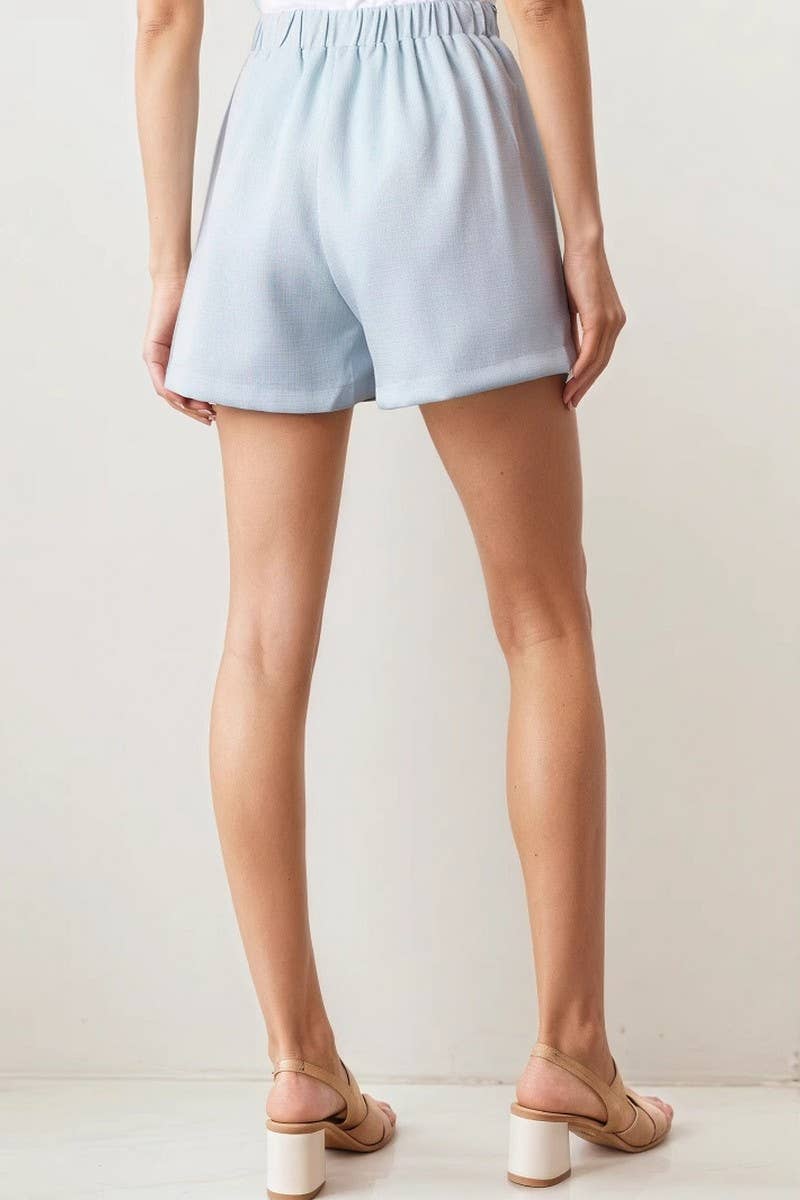 CWSTB2154_BUTTONED SQUARE NECK TANK & SHORTS SET