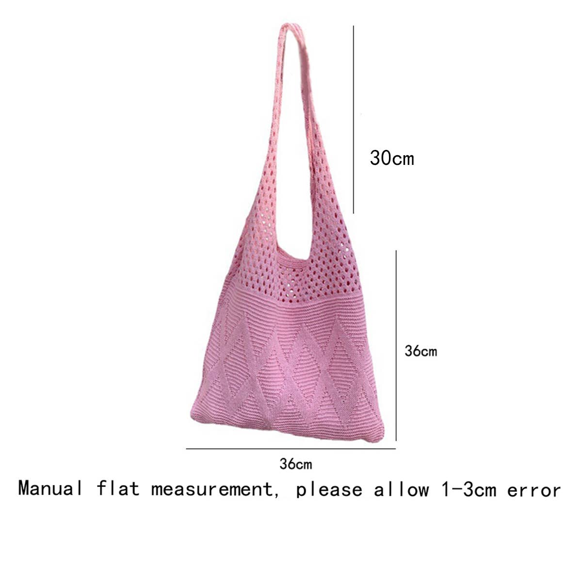 CWAB5788_SOLID COLOR DIAMOND HOLLOW KNITTED UNDERARM BAG