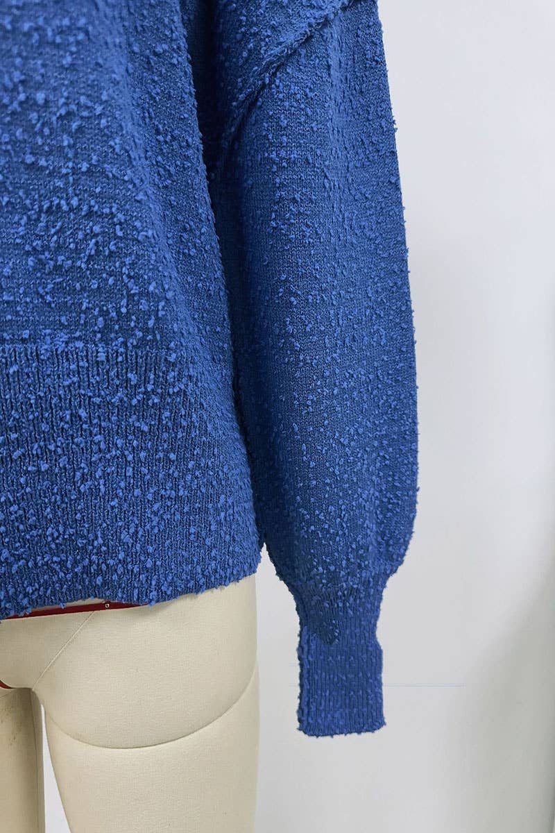 CWOCAL371 Button Down Long Sleeve V-Neck Cardigan Sweater