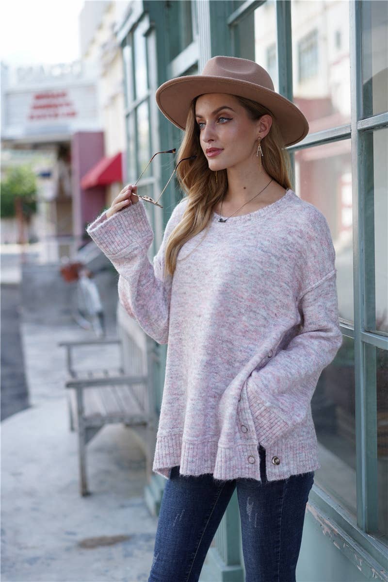 CWOSWL1424_Crew Neck Pullover Casual Sweater