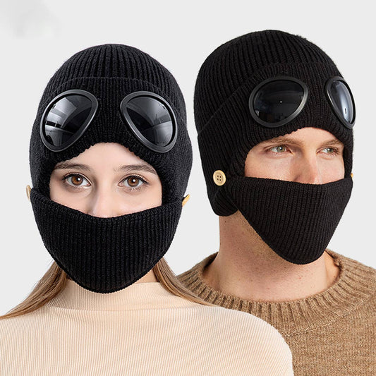 GLASSES EARMUFFS PLUS VELVET WARM HAT