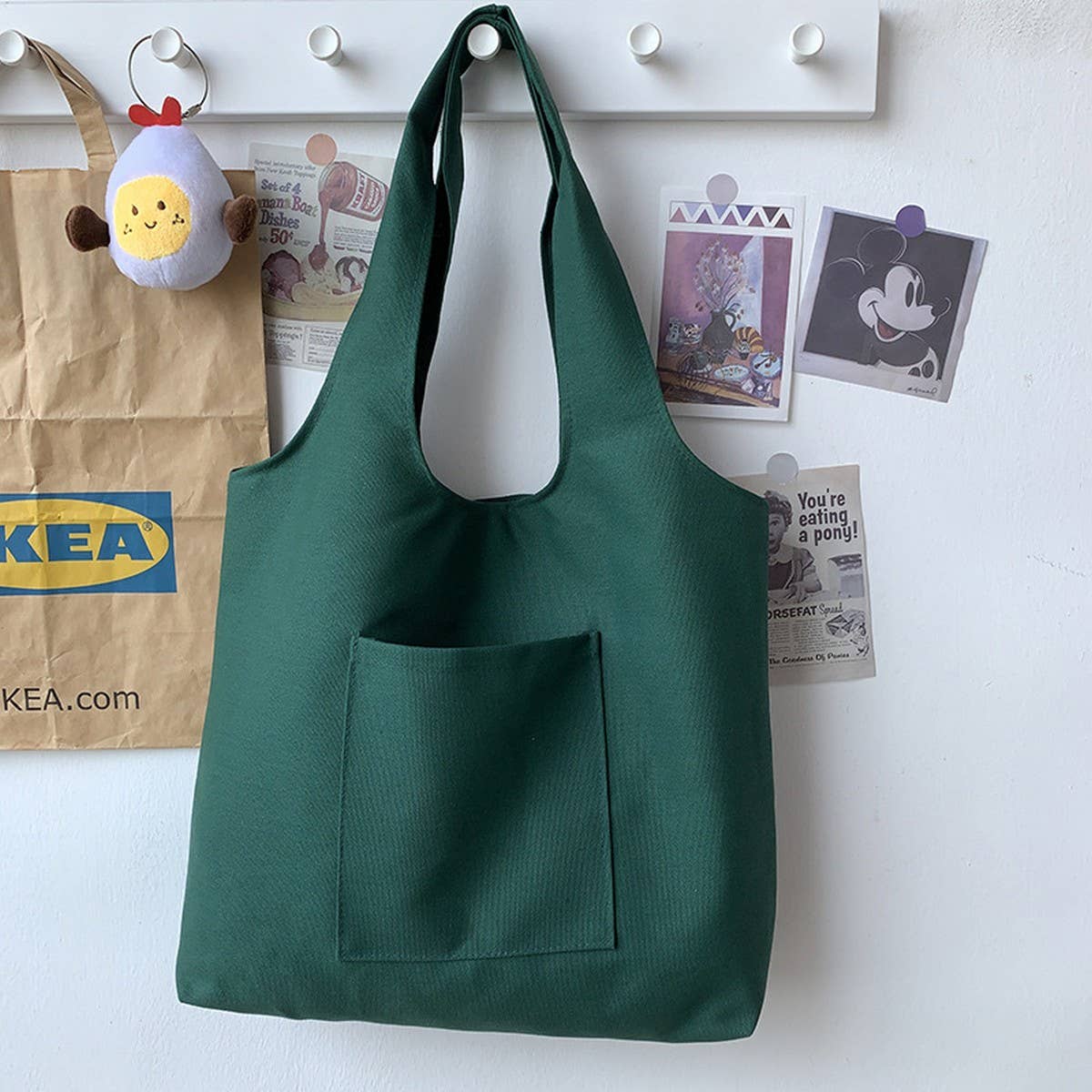 SOLID COLOR LITERARY BLANK HAND-PAINTED CANVASBAG_CWAB2131