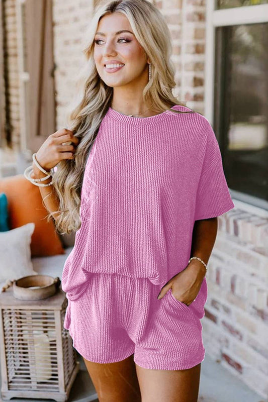 CWSS0721_SUMMER CASUAL SHORT-SLEEVED TOP SHORTS SUIT