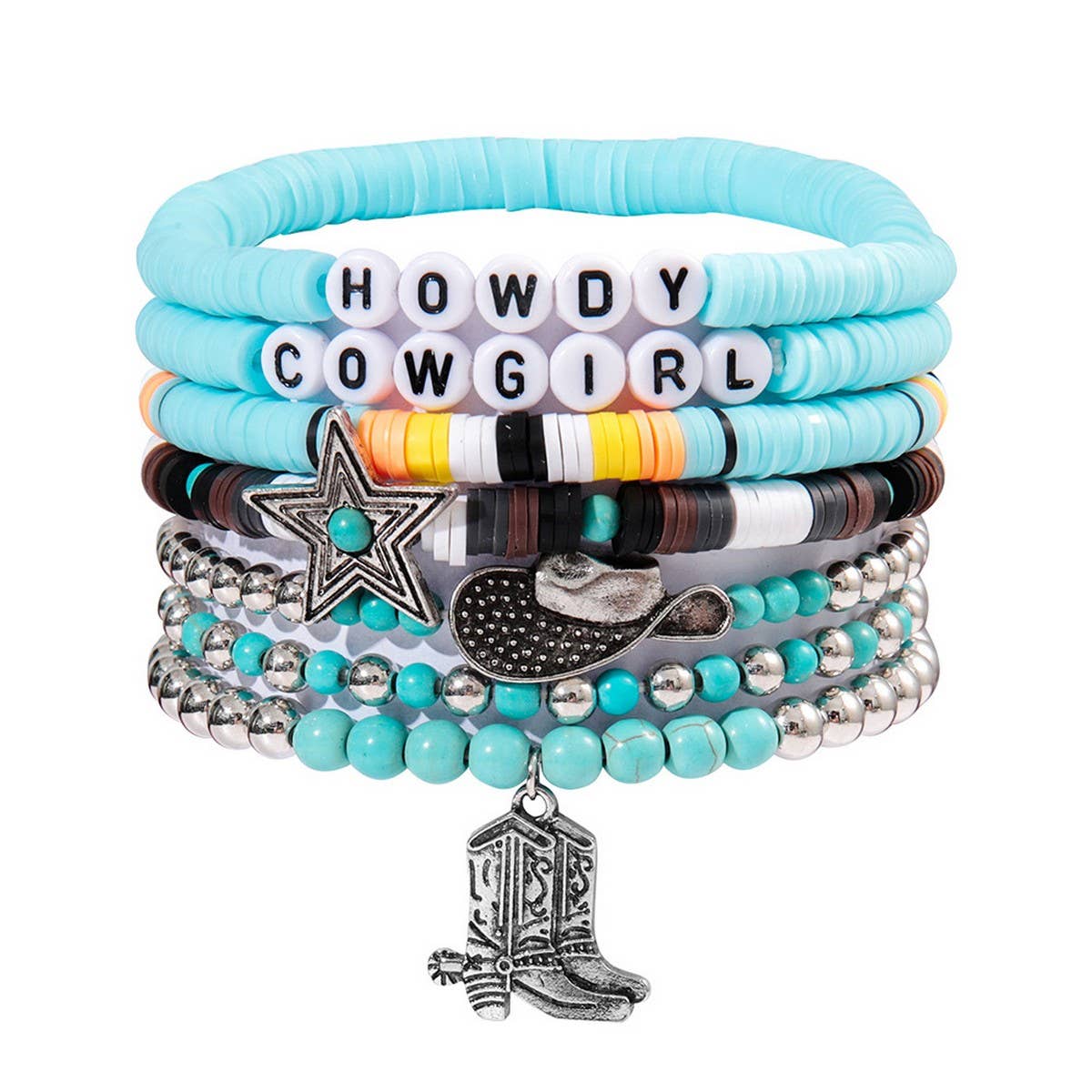 ETHNIC STYLE BULL HEAD CACTUS BRACELET SET