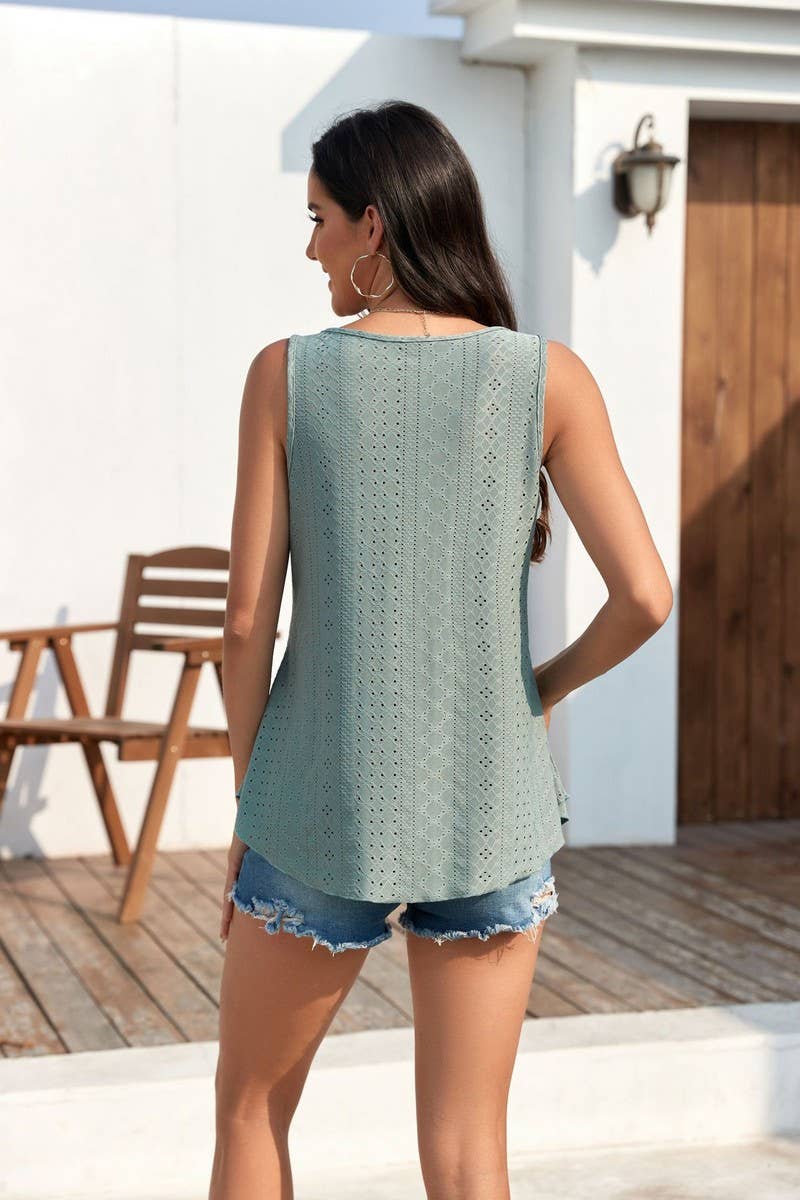 CWTBLSL0344_SLEEVELESS SOLID COLOR CAMISOLE CASUAL